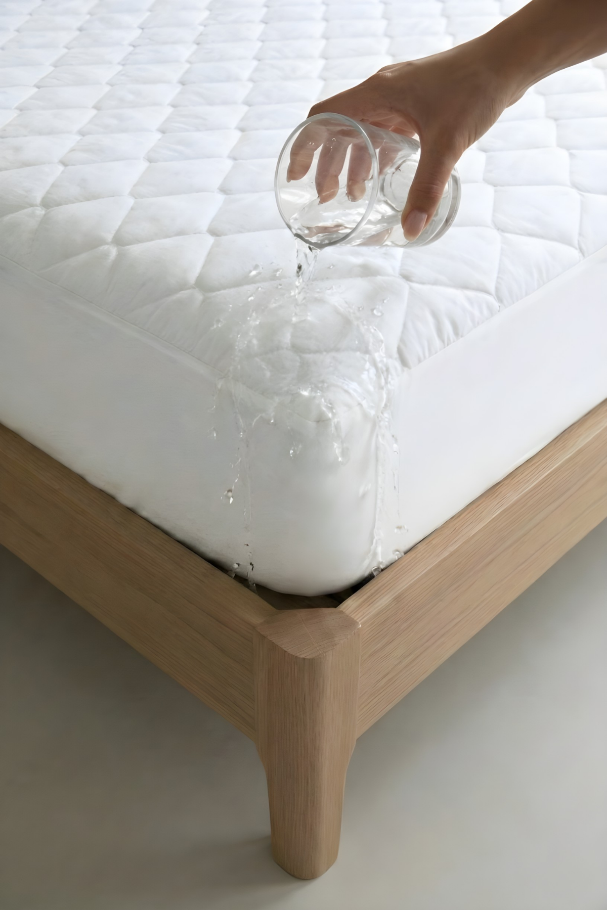 Kapitoneli Sıvı Geçirmez Fitted Alez Beyaz