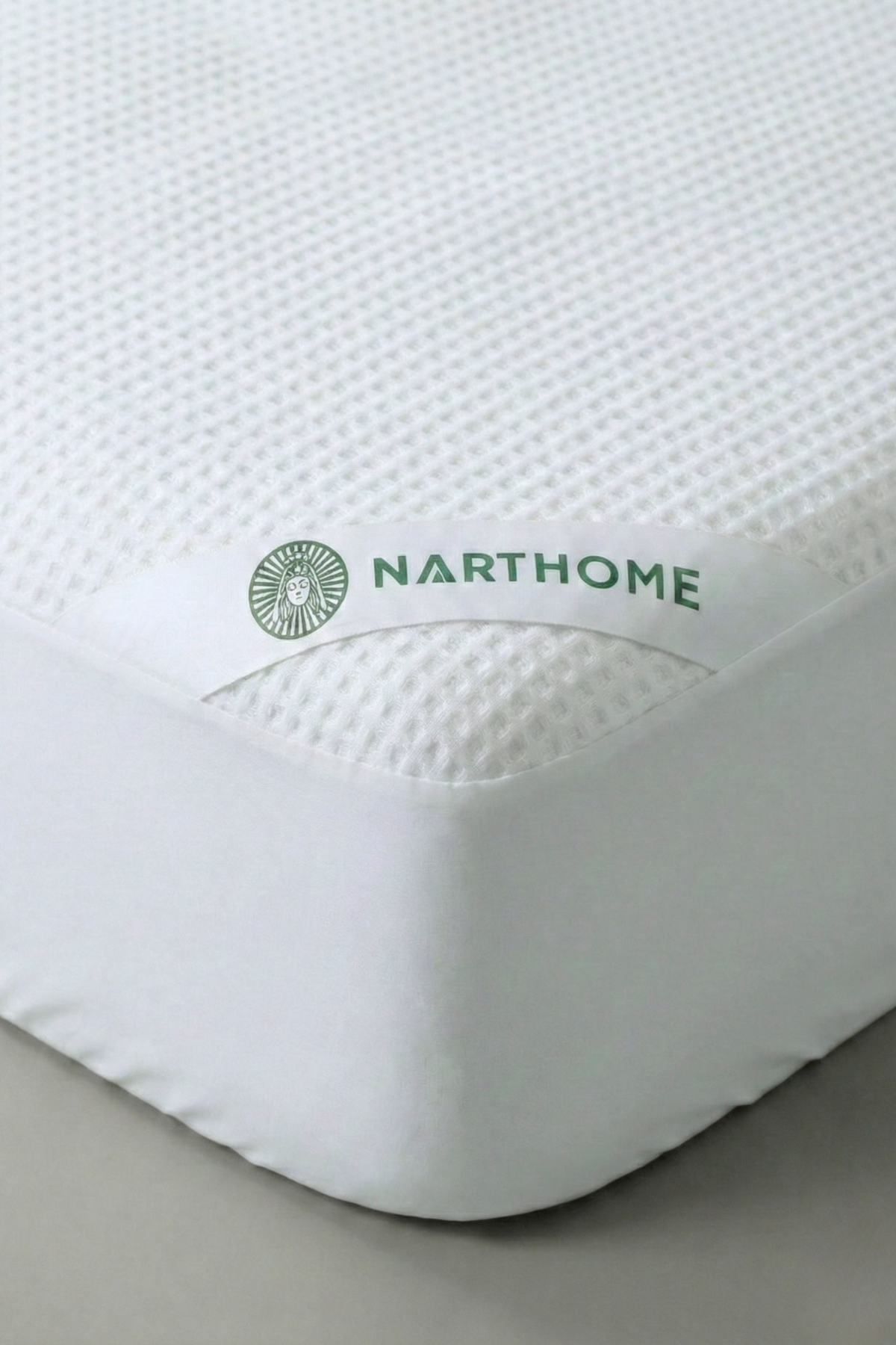 Jakarlı Özel Örme ve Desenli Sıvı Geçirmez Fitted Alez Beyaz