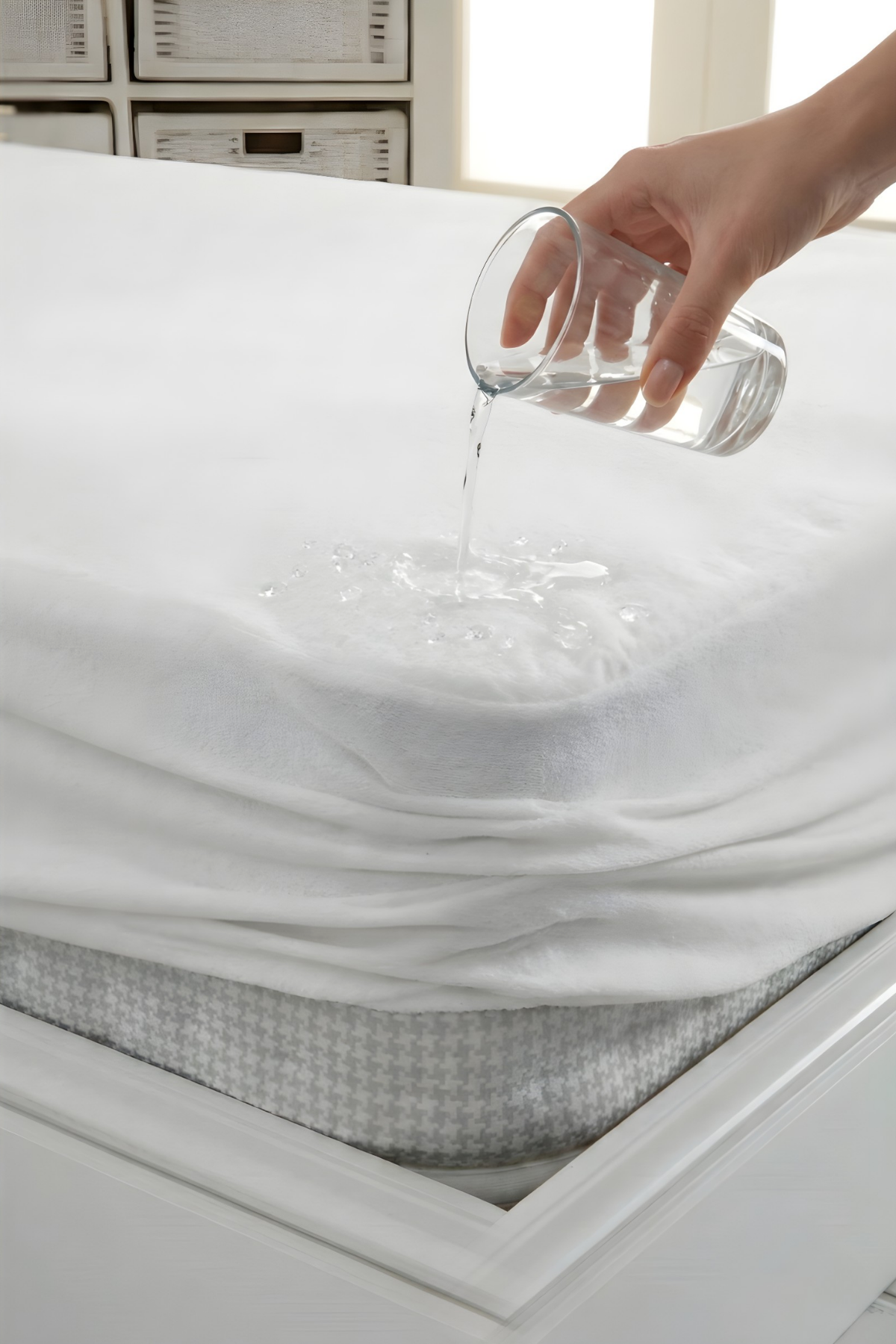 Mikro Sıvı Geçirmez Fitted Alez Beyaz