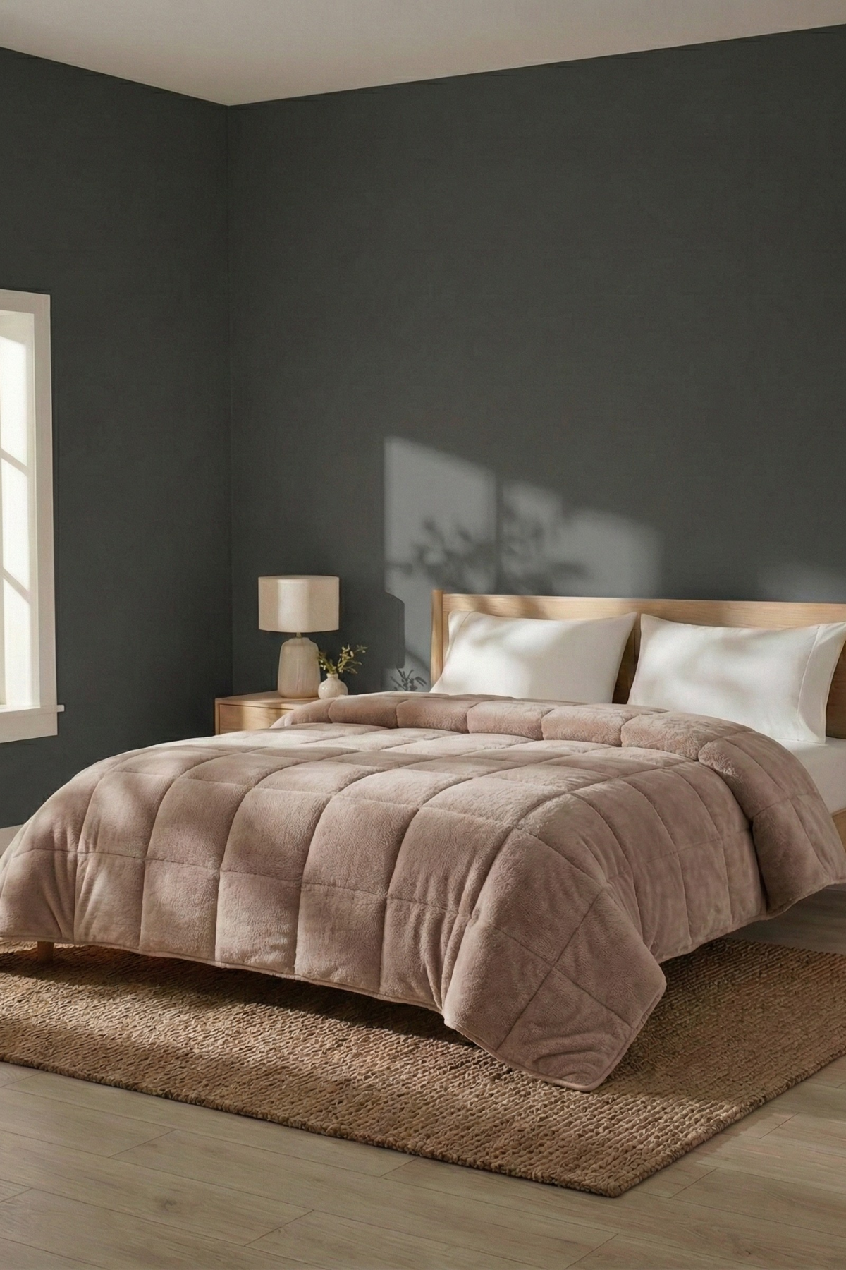 Wellsoft Çift Kişilik Yorgan - Çift Taraflı Bej 195x215 cm