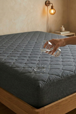 Kapitoneli Sıvı Geçirmez Fitted Alez Gri