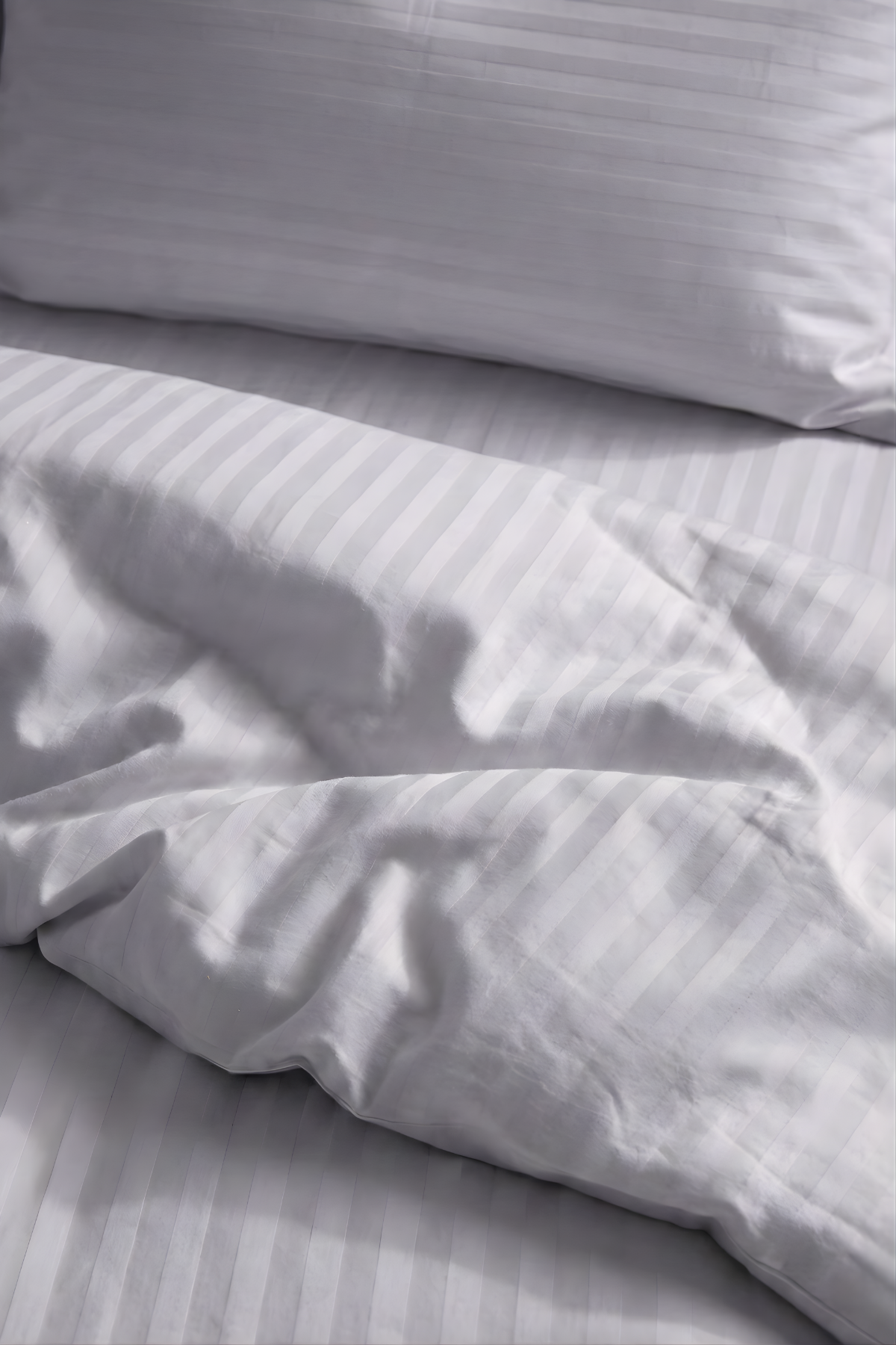 Çift Kişilik Pamuk - Saten 210 TC (83 Tel) Çizgili Nevresim Takımı Lila