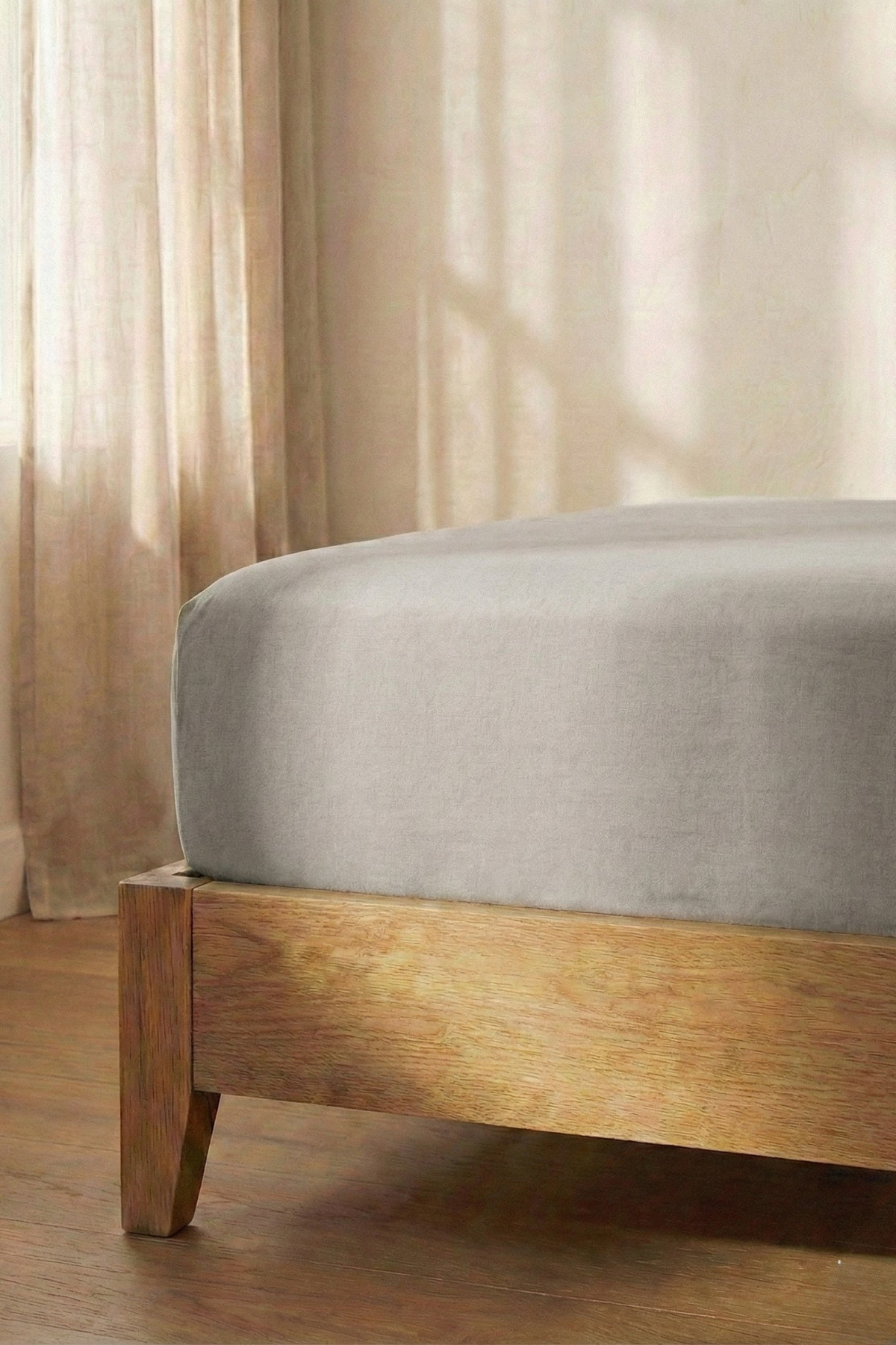 Pamuklu Lastikli Çarşaf Açık Gri