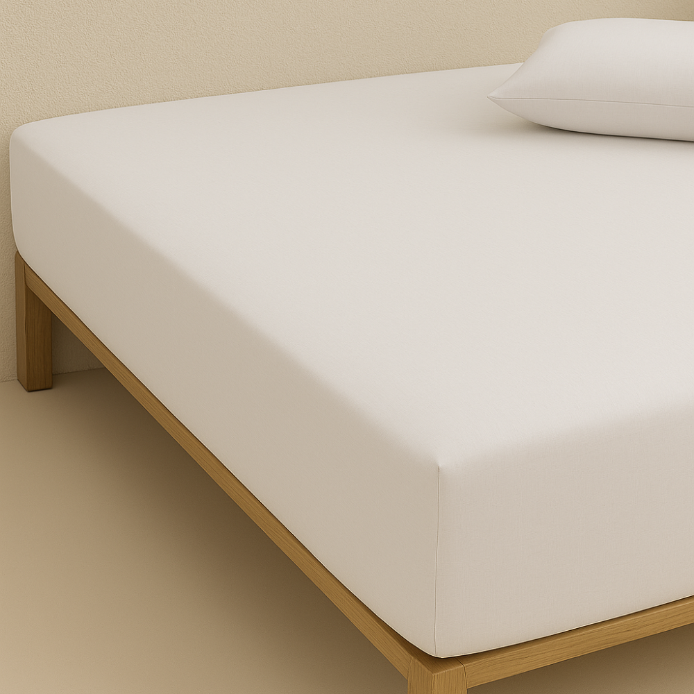 Pamuklu Lastikli Çarşaf Beyaz