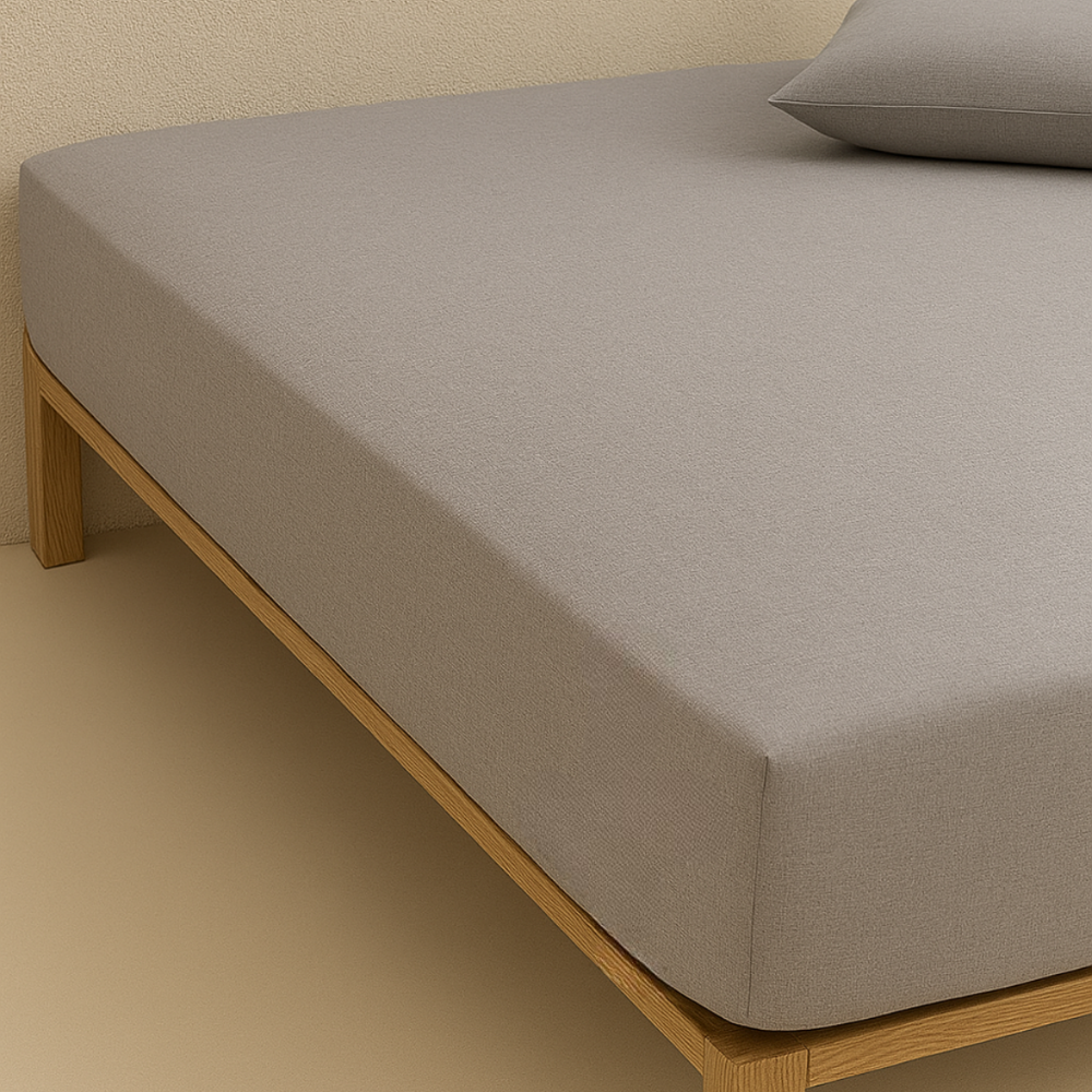 Pamuklu Lastikli Çarşaf Açık Gri