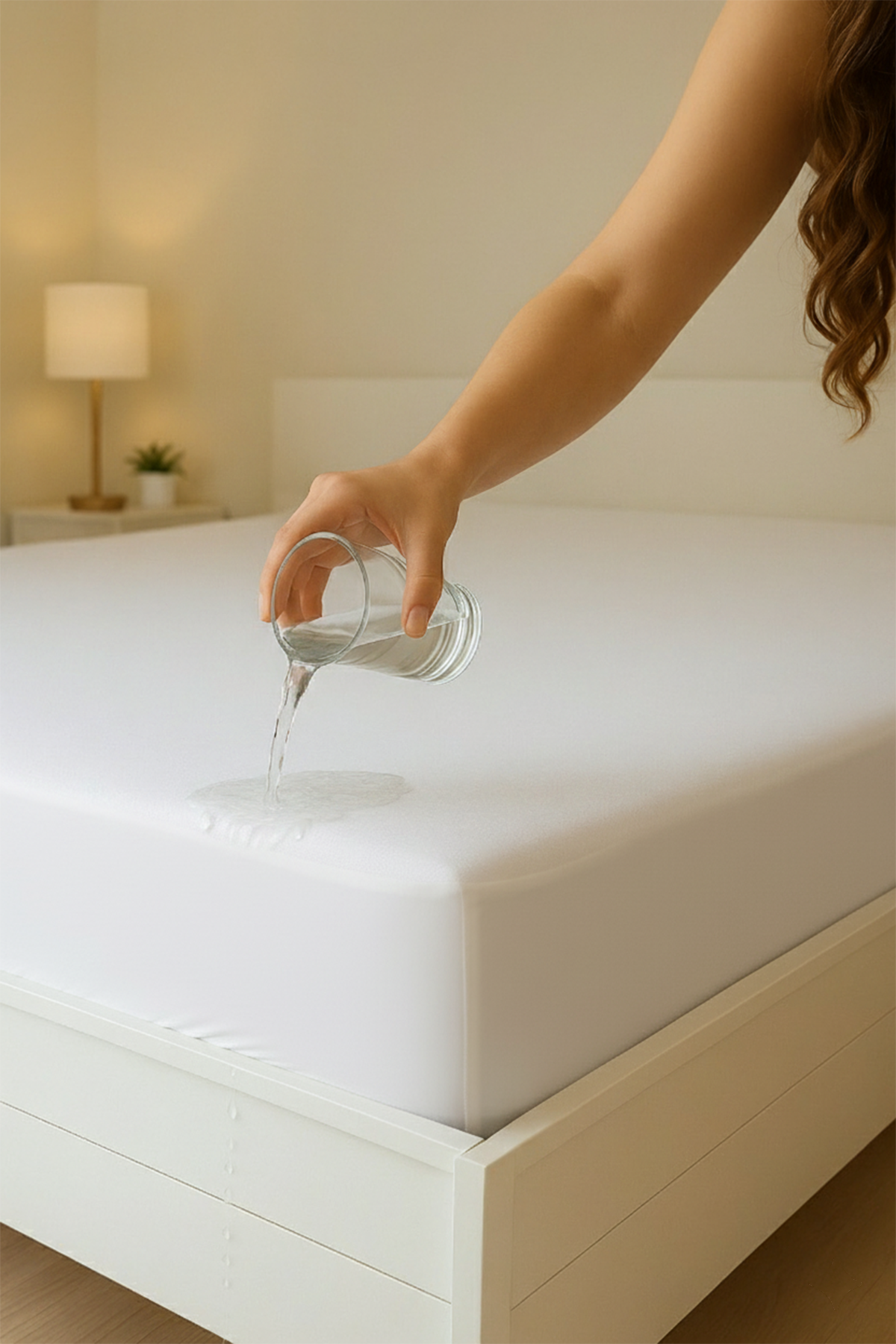 Mikro Sıvı Geçirmez Fitted Alez Beyaz