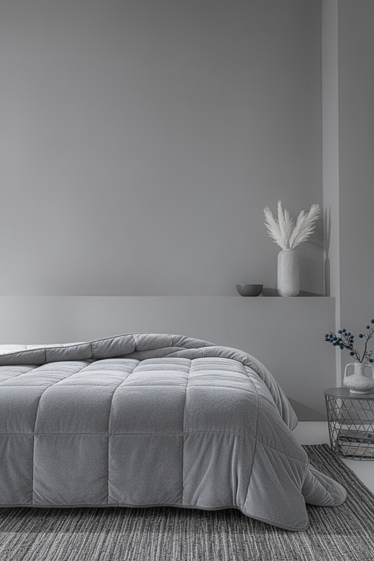 Wellsoft Çift Kişilik Yorgan - Çift Taraflı Gri 195x215 cm